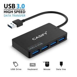 CASIFY H03 Four Ports USB 3.0 Hub – Black