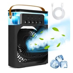 Portable Air Cooler Table Fan With Humidifier -Black
