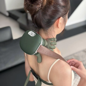 Compact Heated Neck Shoulder Massager Portable Deep Tissue Kneading Device for Back, Leg & Waist Pain Relief