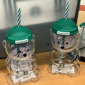 Popular Glass Bear Cup Limited Edition Glass Cup Cute Bear Water Cup Coffee Cup