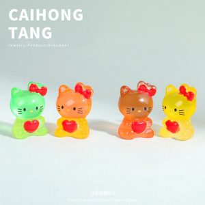 Cartoon cute mini colorful KT desktop car accessories resin wholesale DIY accessories materials wholesale