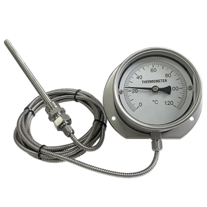 Stainless Steel 4 Inch Bimetal Oven Thermometer With Flange