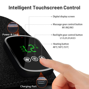Red Thera Knee Pain Relief Red Light Therapy Vibration Heated Knee Brace Massager for Knee
