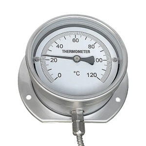 Stainless Steel 4 Inch Bimetal Oven Thermometer With Flange